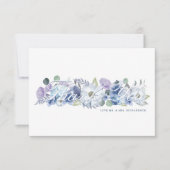 パリエッフェルタワーブルーウォーターカラー花模様結婚ズ サンキューカード (正面)