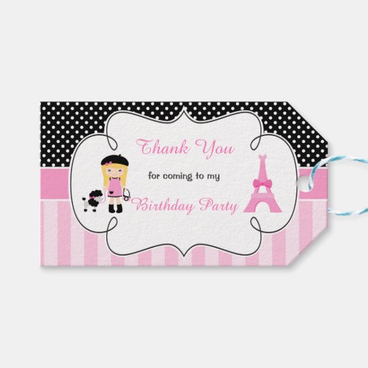 パリエッフェルタワーブロンドガール ギフトタグ (正面(横))
