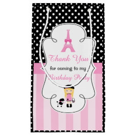 パリエッフェルタワーブロンドガール スモールペーパーバッグ