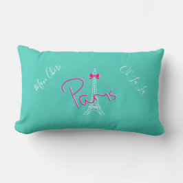 パリエッフェルタワーボウフランスのモダンターコイズ ランバークッション