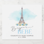 パリエッフェルタワーボンジュールベビーきらめくワインラボ スパークリングワインラベル (シングルラベル)