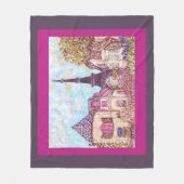 パリエッフェルタワーポインティリズムフリースブランケット フリースブランケット (正面)