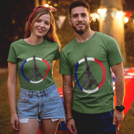 パリエッフェルタワーユニセックスin円 tシャツ