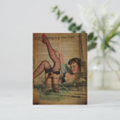 パリエッフェルタワーランジェリーレトロファッショニスタ ポストカード (スタンド正面)