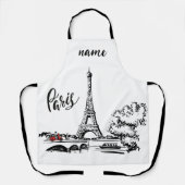 パリエッフェルタワーレッドスクーターエプロン エプロン (正面)
