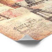 パリエッフェルタワーレトロヴィンテージウォールアートポスター ポスター (角)