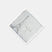 パリエッフェルタワーヴィンテージウェディングシエレガントック スタンダードカクテルナプキン (角)