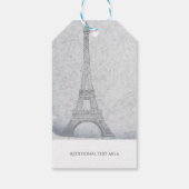 パリエッフェルタワーヴィンテージウェディングシックな好意 ギフトタグ (裏面)