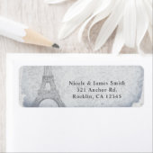 パリエッフェルタワーヴィンテージウェディングシック招待状 ラベル (インサイチュ)