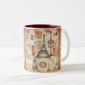 パリエッフェルタワーヴィンテージツートーンコーヒーマグ ツートーンマグカップ (正面右)