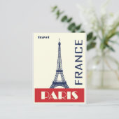 パリエッフェルタワーヴィンテージ旅行ポスター ポストカード (スタンド正面)