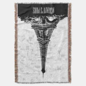 パリエッフェルタワー名を追加 スローブランケット (正面縦)