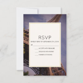 パリエッフェルタワー有名なランドマークウェディングRSVP 出欠カード