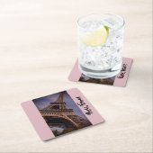 パリエッフェルタワー有名なランドマーク写真 スクエアペーパーコースター (インサイチュ)