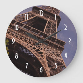 パリエッフェルタワー有名なランドマーク写真 ラージ壁時計