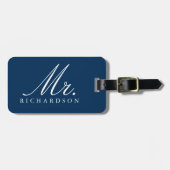 パリエッフェルタワー水彩フローラミスター結婚ズ ラゲッジタグ (正面横)