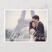 パリエッフェルタワー水彩フローラ結婚の写真 ポストカード (正面)