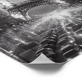 パリエッフェルタワー白黒トラベルポスター ポスター (角)