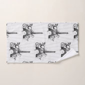 パリエッフェルタワー白黒フローリエレガントッシュ バスタオルセット (ハンドタオル)