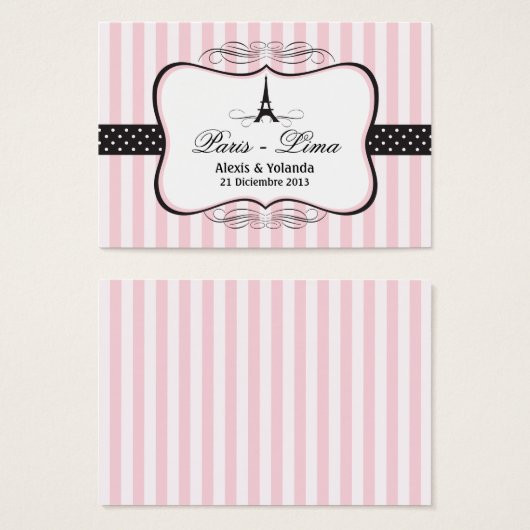 パリエッフェルタワー結婚式の引き出物ラベル (正面&裏面)