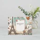 パリエッフェルタワー葉書とゴールドフォイル – Elega 箔シーズンポストカード (立ち正面)
