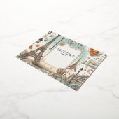 パリエッフェルタワー葉書とゴールドフォイル – Elega 箔シーズンポストカード (回転した状態)