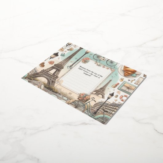 パリエッフェルタワー葉書とゴールドフォイル – Elega 箔シーズンポストカード (回転した状態)