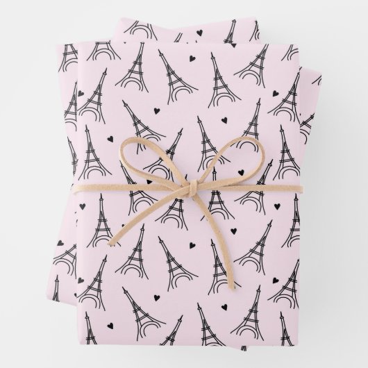 パリエッフェルタワー誕生日シャワーパーティー ラッピングペーパーシート (インサイチュ)