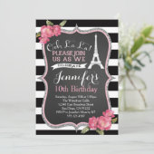 パリエッフェルタワー誕生日パーティーの招待状 招待状 (スタンド正面)