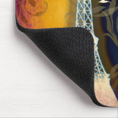 パリエッフェルタワー鳥の渦巻きアートムースパド マウスパッド (コーナー)