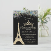 パリエッフェルタワー、カラフル紙吹雪退職 招待状 (スタンド正面)