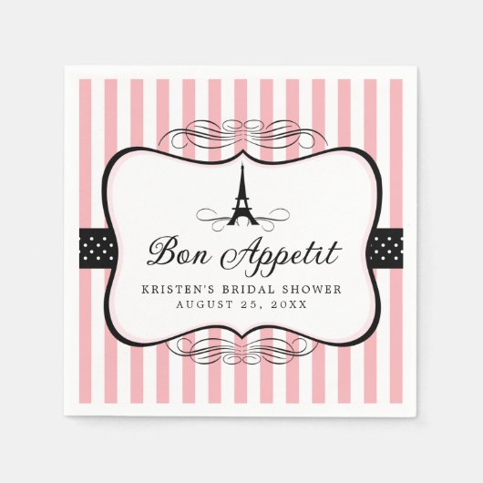 パリエッフェルタワー |ブライダルシャワー スタンダードカクテルナプキン (正面)
