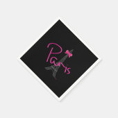 パリエッフェルタワー、ブラックスタンダードカクテルナプキン スタンダードカクテルナプキン (角)