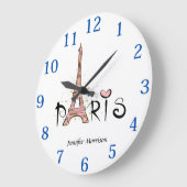 パリエッフェルタワー ラージ壁時計 (傾斜)