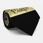 パリエッフェルタワー&レッドローズスチームパンク ネクタイ (ロール)