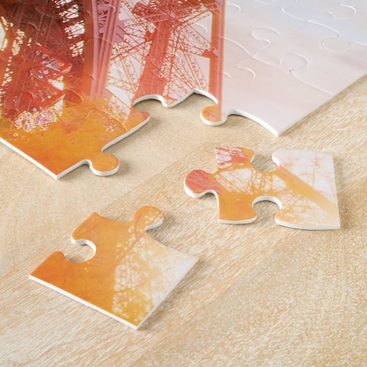 パリエッフェルタワーFrance曇り日 ジグソーパズル (側面)