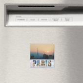 パリエッフェルタワーFrance フランスの City Sunset写真 マグネット (インサイチュ (食洗機))