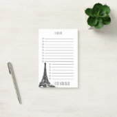 パリエッフェルタワーFrance Name To Do List 4x6 ポストイット (オフィス)