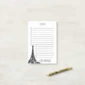 パリエッフェルタワーFrance Name To Do List 4x6 ポストイット (デスク上)