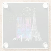 パリエッフェルノートルダムレインボーコースター ガラスコースター (裏面)