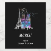 パリエッフェルノートルダムレインボー感謝していワインラベル ワインラベル (シングルラベル)