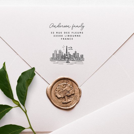 パリエッフェル名前をカスタムするハンドドロッド差出人住所 ラバースタンプ