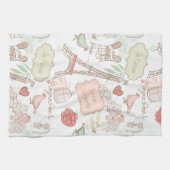 パリエッフェル塔のお洒落なピンク キッチンタオル (横)