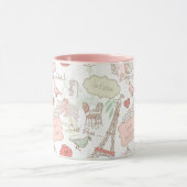 パリエッフェル塔のお洒落なピンク マグカップ (中央)