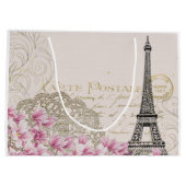 パリエッフェル塔のエレガントなヴィンテージ ラージペーパーバッグ (裏面)