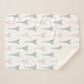 パリエッフェル塔のピンクの灰色白 シェルパブランケット (正面(横))