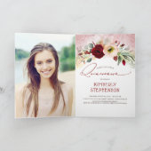 パリエッフェル塔のピンクの金ゴールドのQuinceañeraの写真 招待状 (内部)