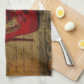 パリエッフェル塔のファッショニスタ赤い小剣 キッチンタオル (四つ折り)