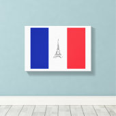 パリエッフェル塔のフランスのな旗のキャンバスのプリント キャンバスプリント (インサイチュ (ウッドフロア))