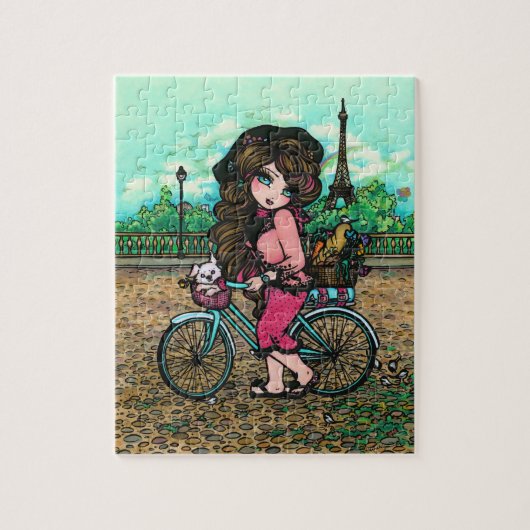 パリエッフェル塔のフランスのな芸術のパズルハナリン ジグソーパズル (縦)